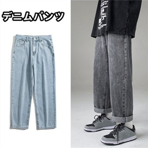 デニムパンツ ロングパンツ メンズ 2色 M-3XL カジュアル ゆったり ジーンズ ストリート系 23zm95