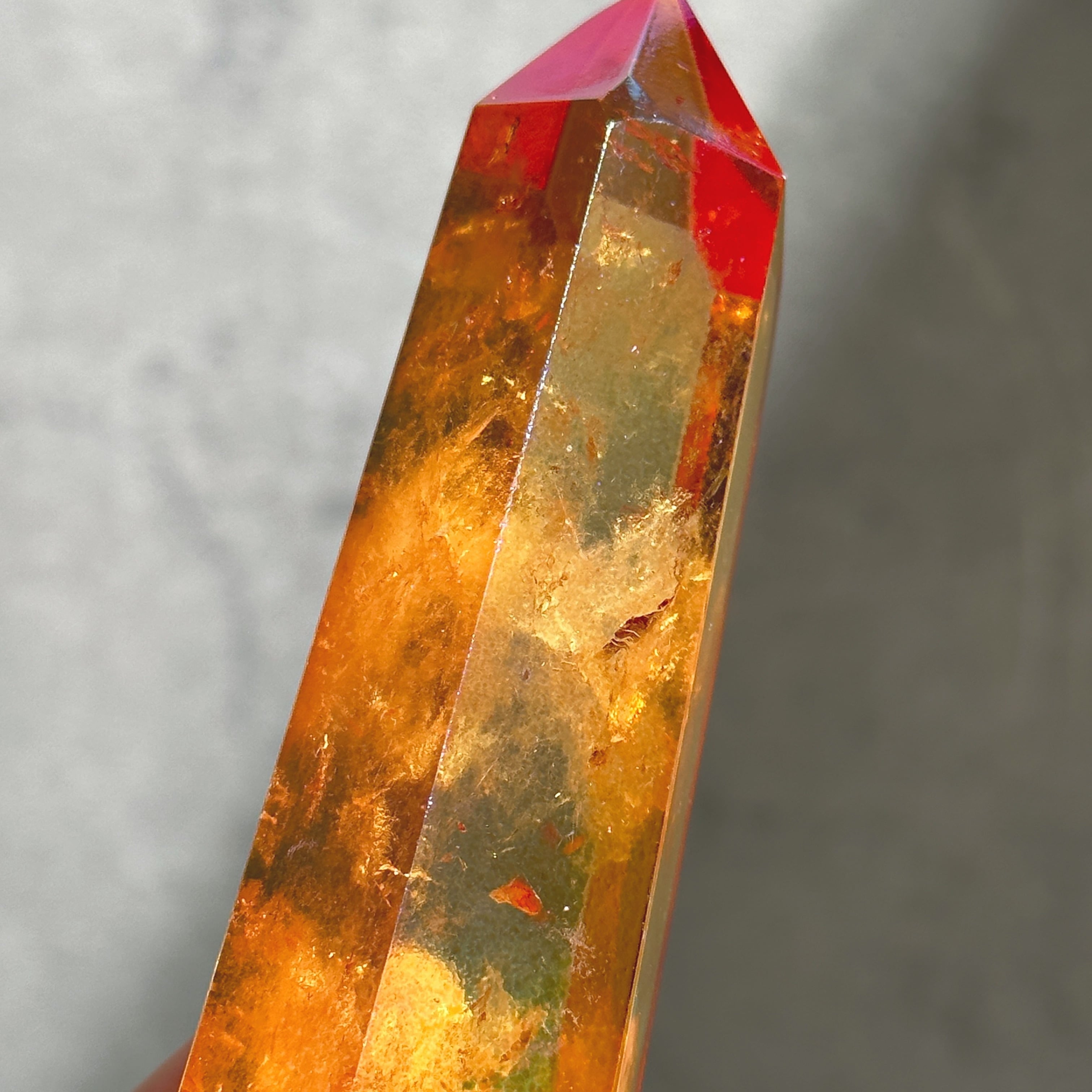 透明感◎オレンジオーラクォーツ タワー13◇ Orange Aura Quartz