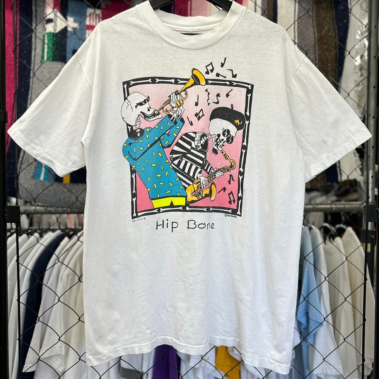 90s アート　Tシャツ　袖裾シングルステッチ