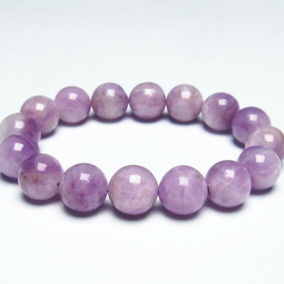 クンツァイト ブレスレット 13mm ミルキークンツァイト 一点物 111-19686