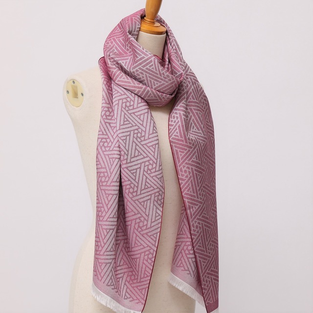 比礼 　北斎 菜籠麻の葉：ローズ