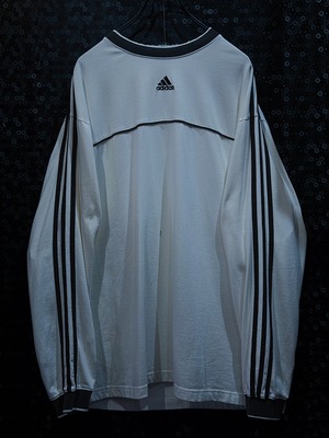 【ÆIEM】"adidas"vintage performance logo three stripe long White T-shirt