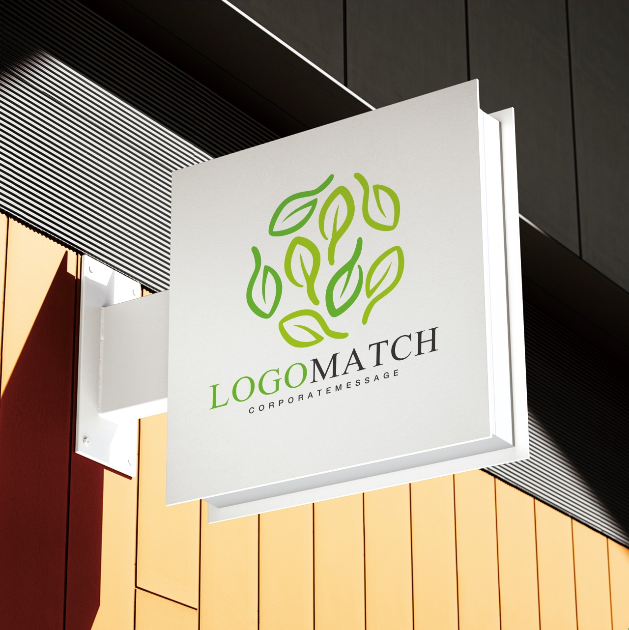 ナチュラルな葉を集めてのロゴ