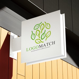 ナチュラルな葉を集めてのロゴ