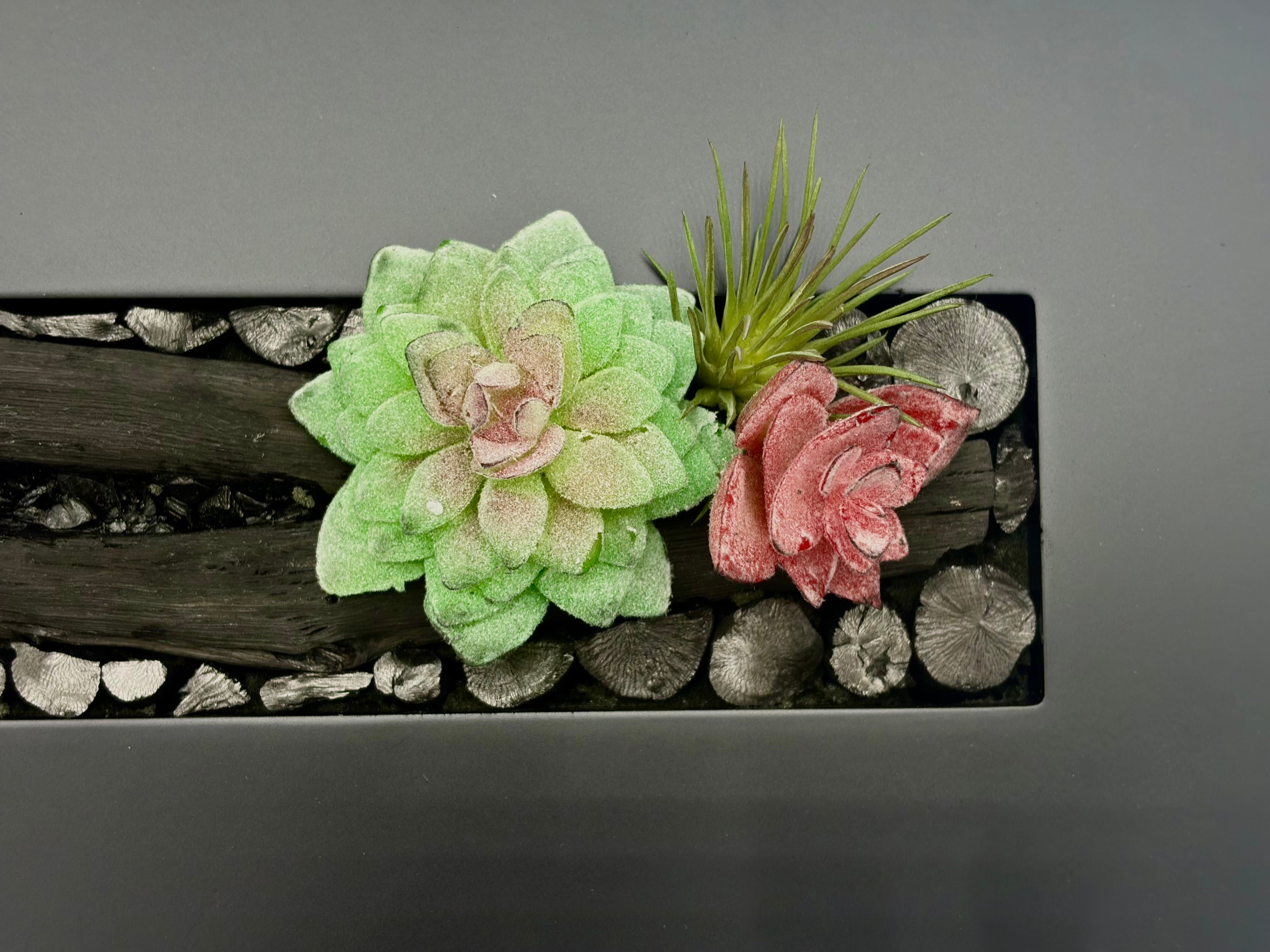 紀州備長炭 インテリア フレーム 『炭双華』type A額 40cm×15.5cm