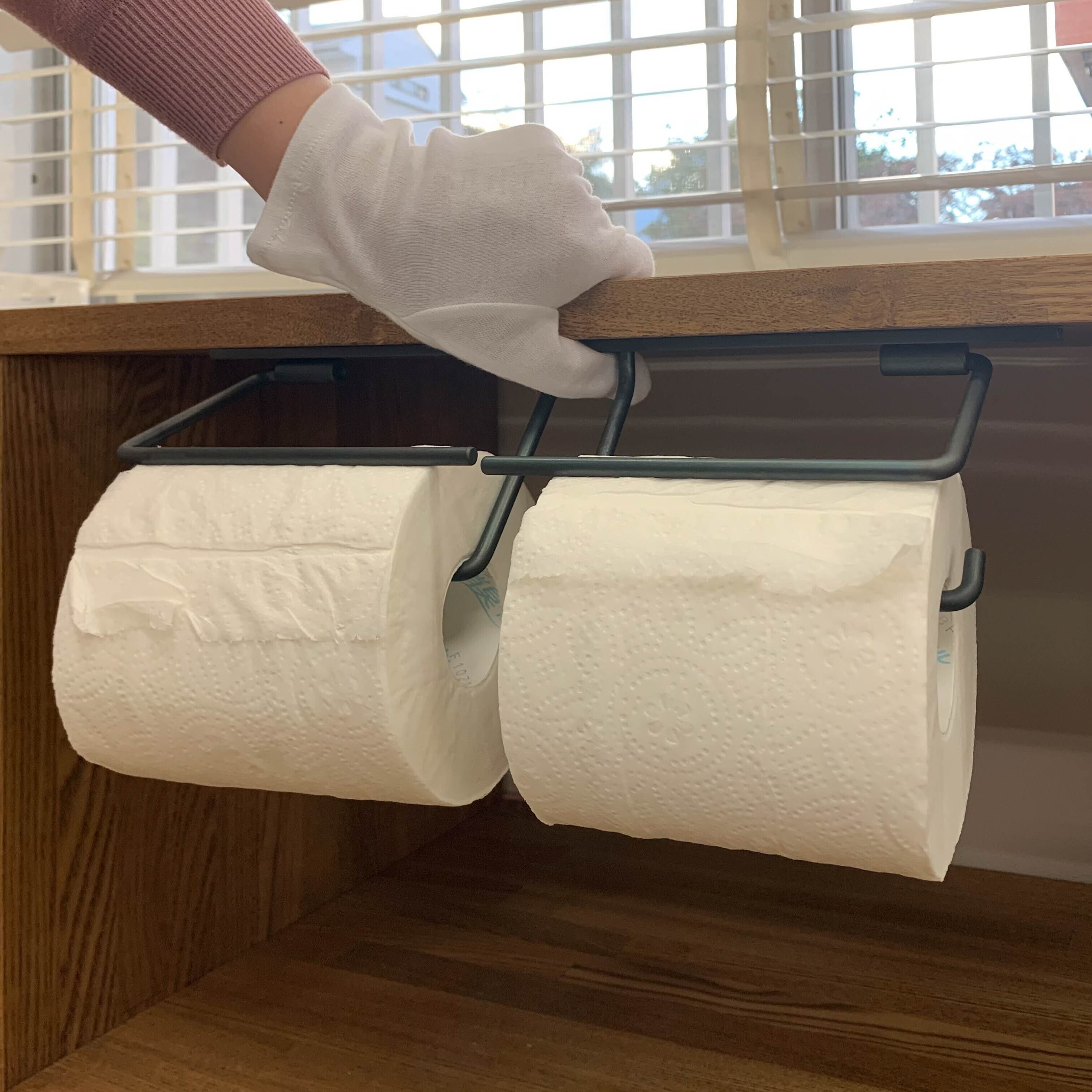 天井付け用 黒皮アイアンのトイレットペーパーホルダー ダブル 巣まいと暮らしの店トリノス オンラインショップ