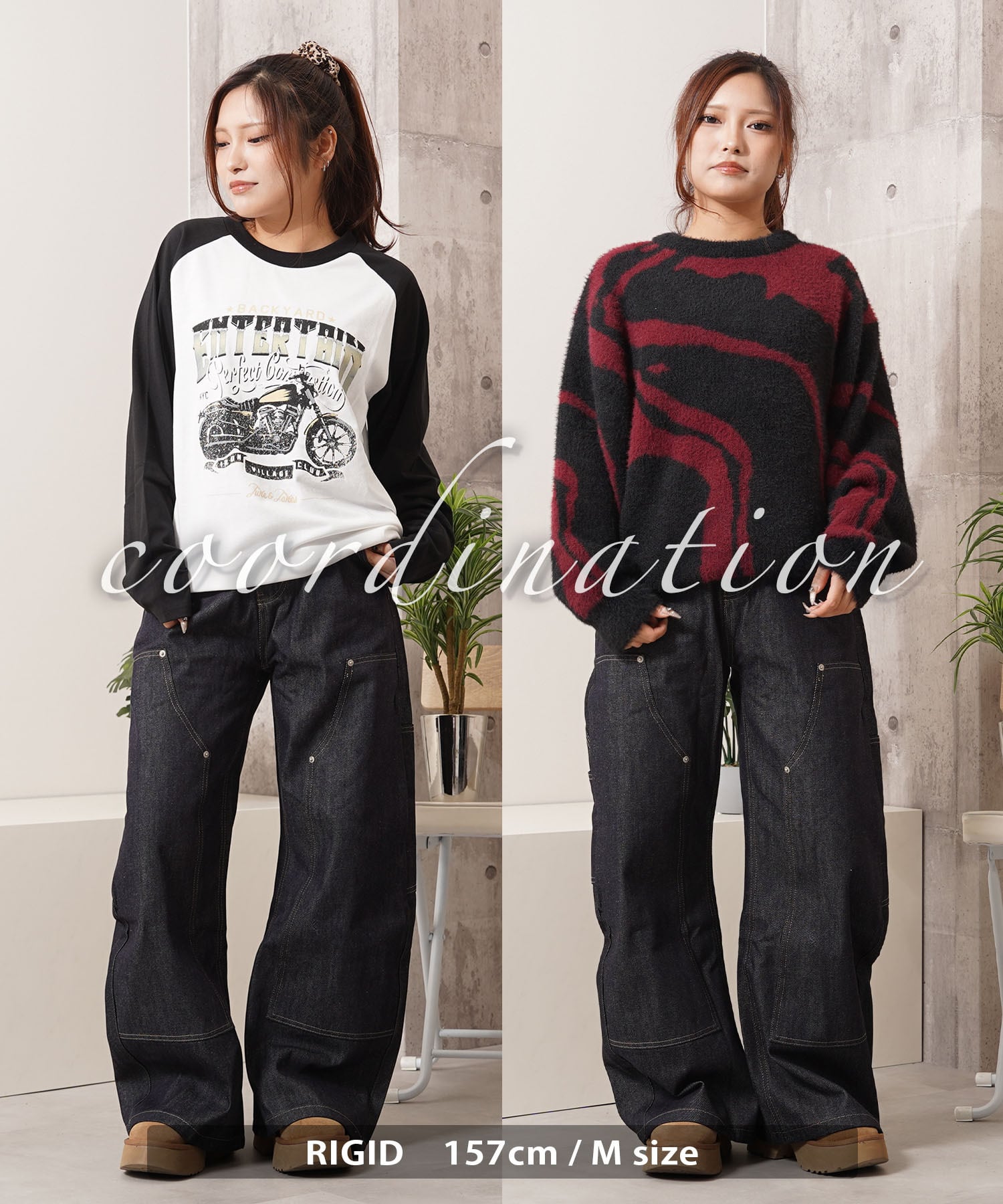 ◇リジットデニム ダブルニー バレルレッグパンツ◇gt-c25102