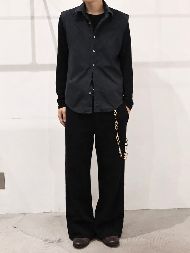 【ANN DEMEULEMEESTER】straight wool linen slacks