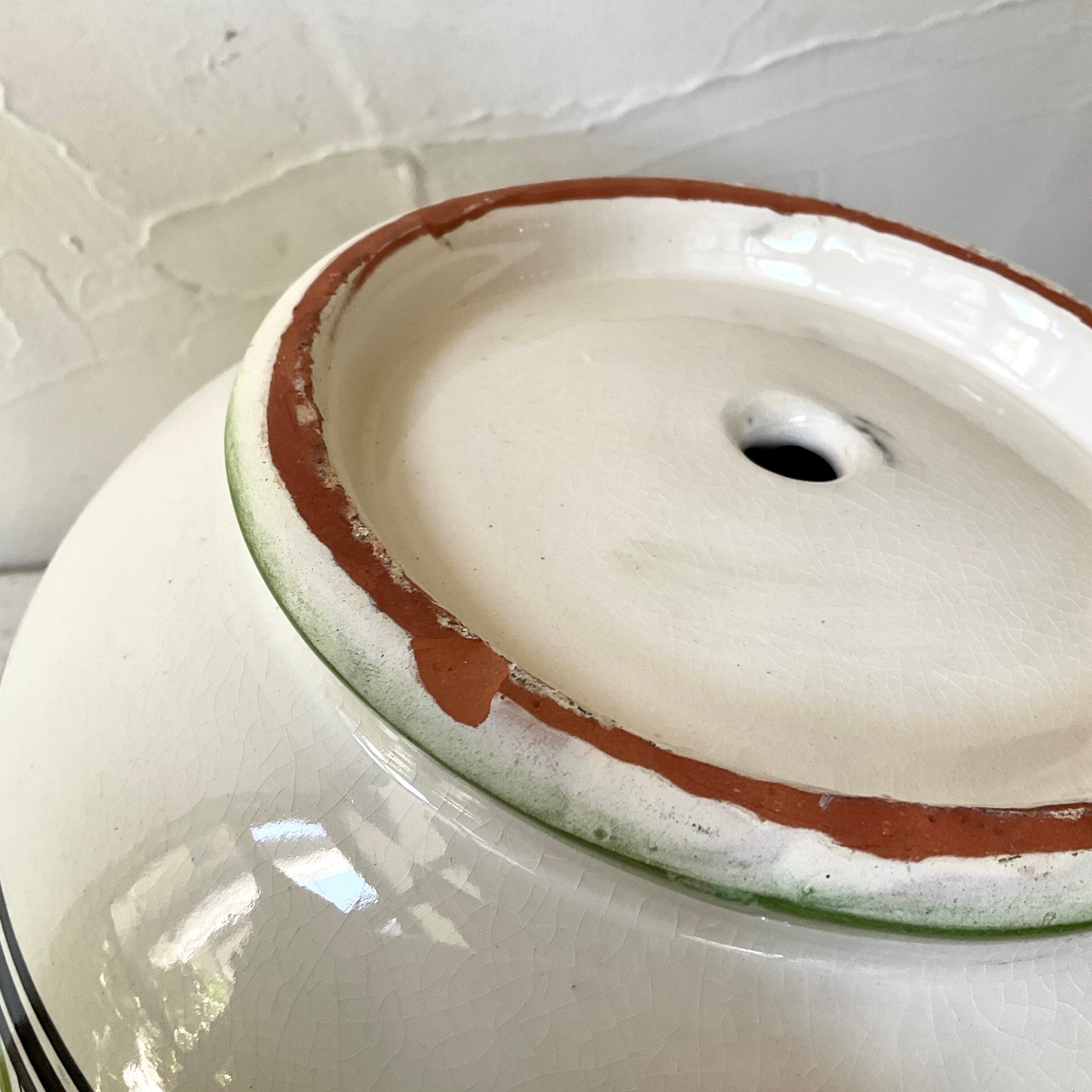 モロッコ陶器】サフィ陶器のプランター(黄緑・大) | 照明＆エシカル