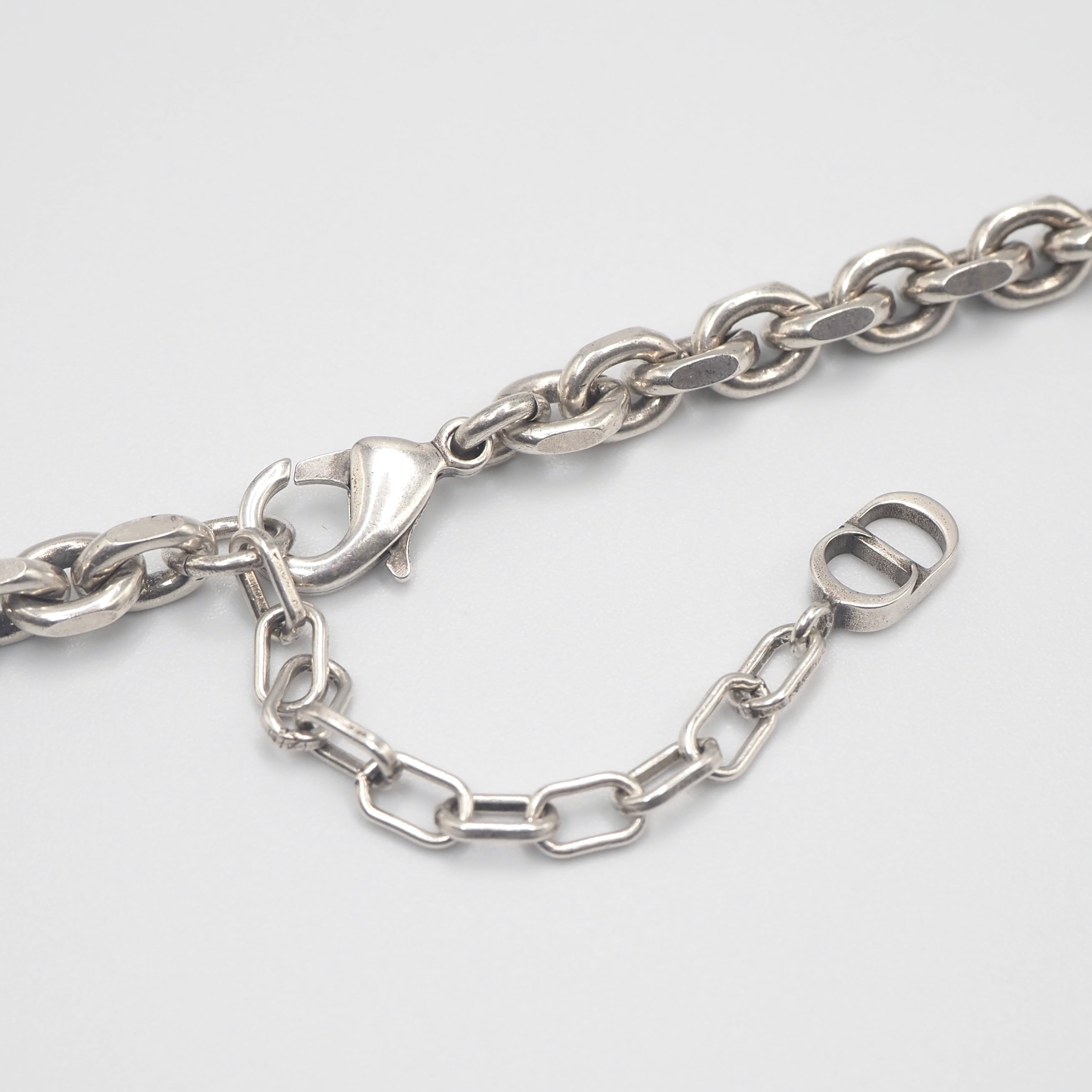 DIOR CDダイヤモンド プレート ネックレス シルバー ディオール
