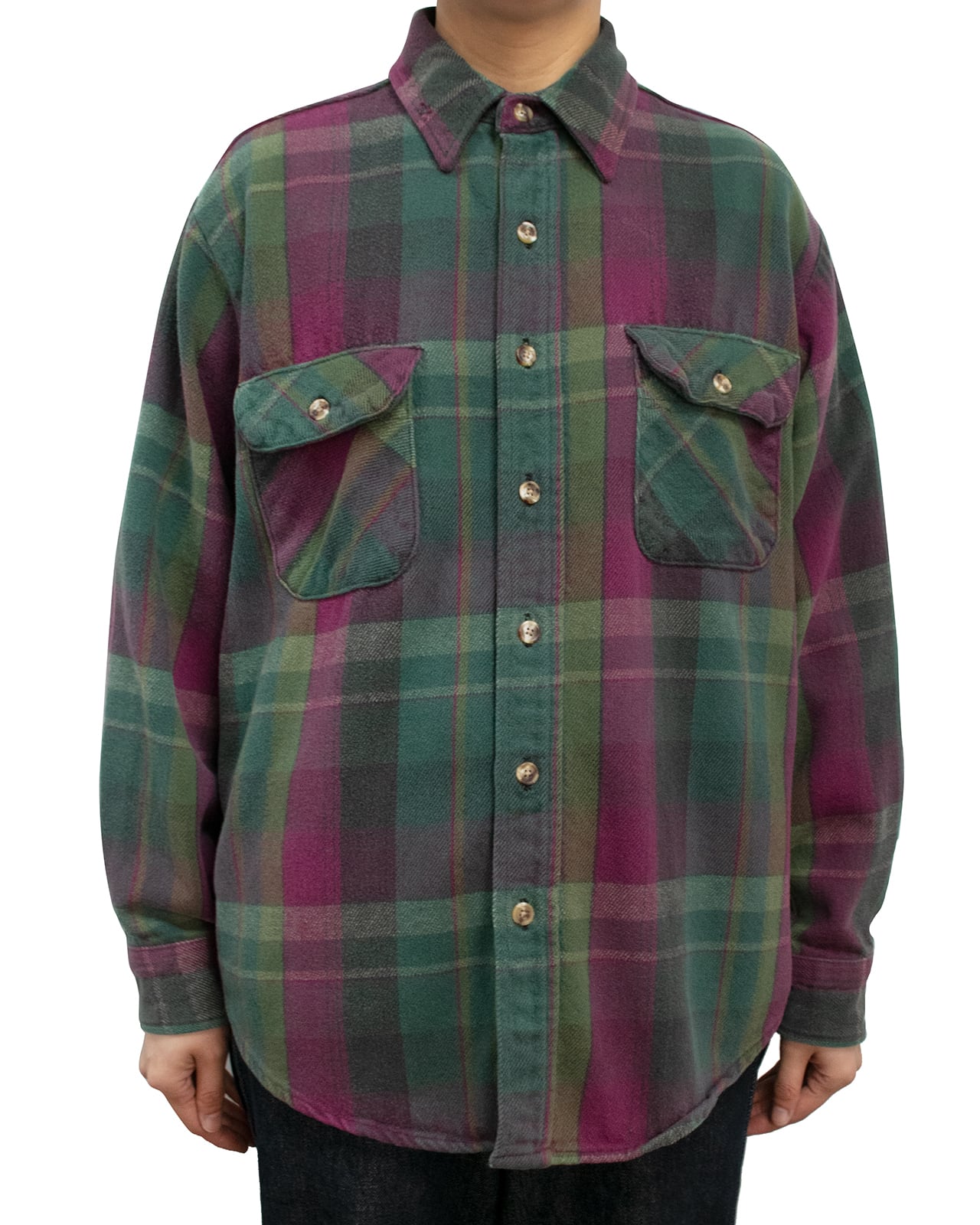 トップス 90's heavy flannel shirt fivebrother oem 90's 