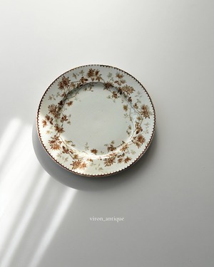 Creil et Montereau 　クレイユモントロー　/  “Mignardise”　brown　デイジーの平皿プレート　b