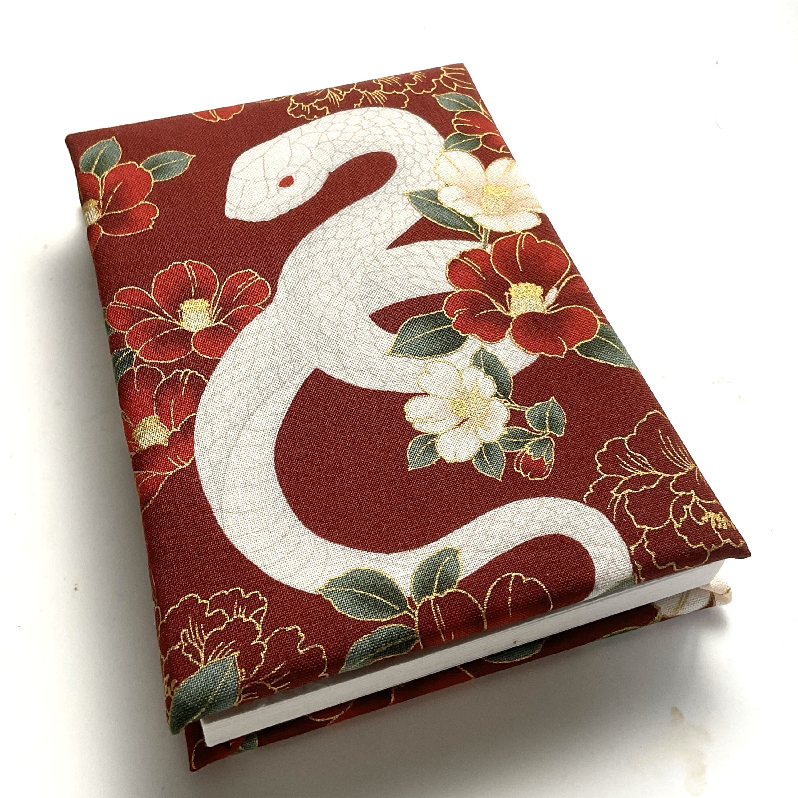 御朱印帳【布×木】「白蛇/翡翠色」小判 | COLUMBOX 【職人一人の街の