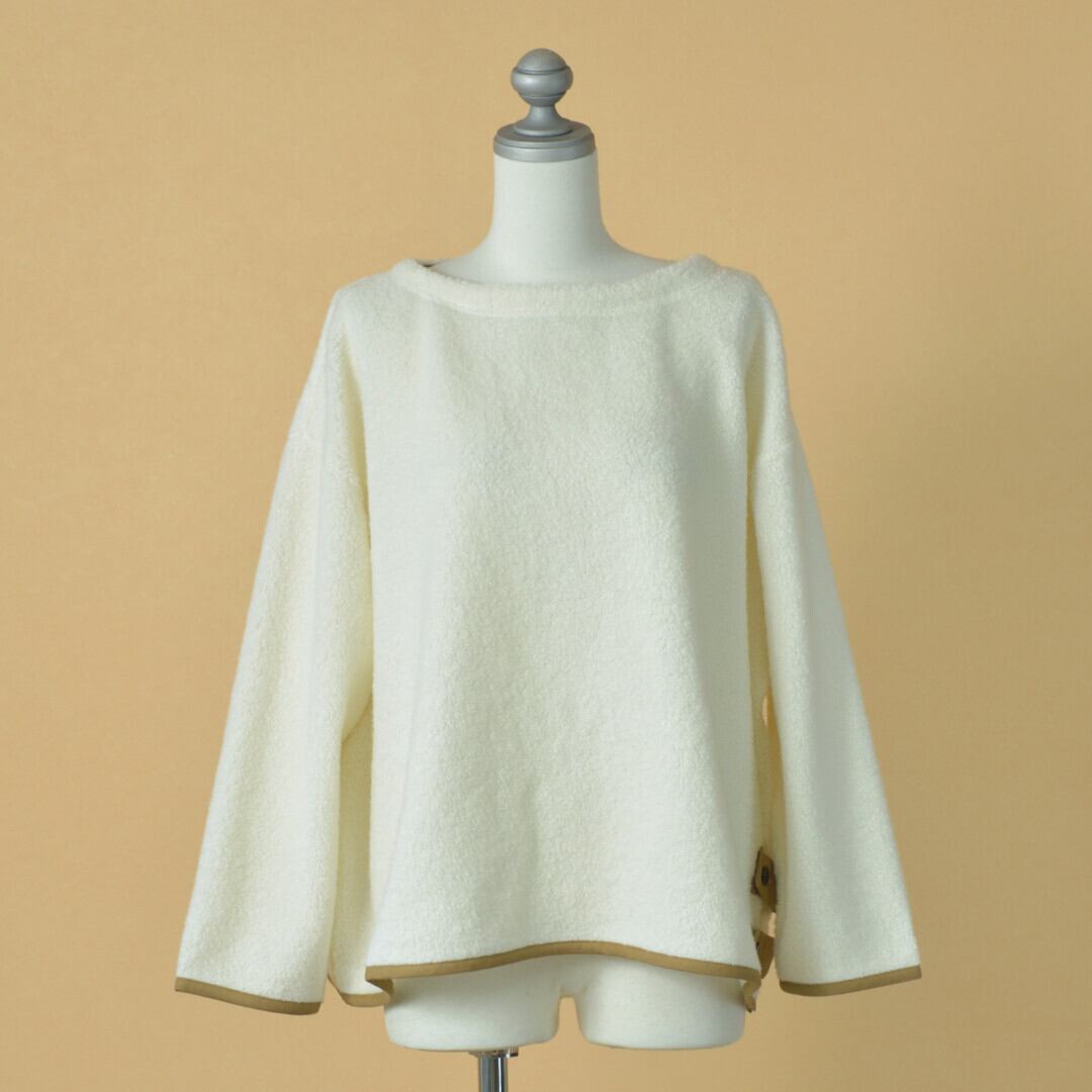 Fabrique en planete terre ファブリケアンプラネテール ナバルデザイン・フリースプルオーバー・エクリュ