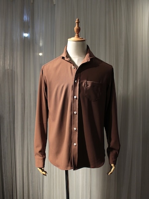 Garage.U.W GEORGETTE CUTAWAY SHIRT CAMEL