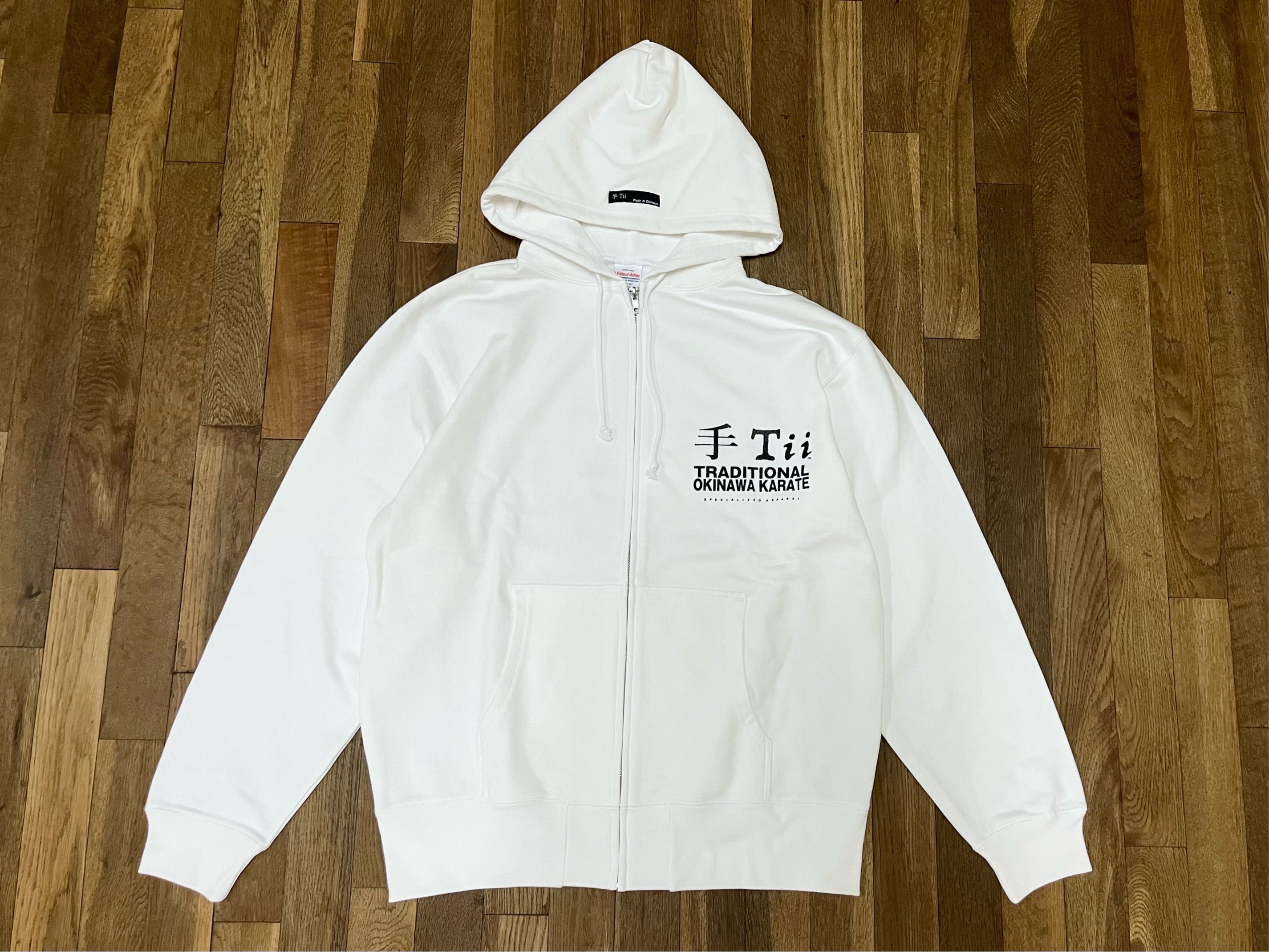 手 Tii LOGO zip up Hoodie / WHITE | 手 Tii