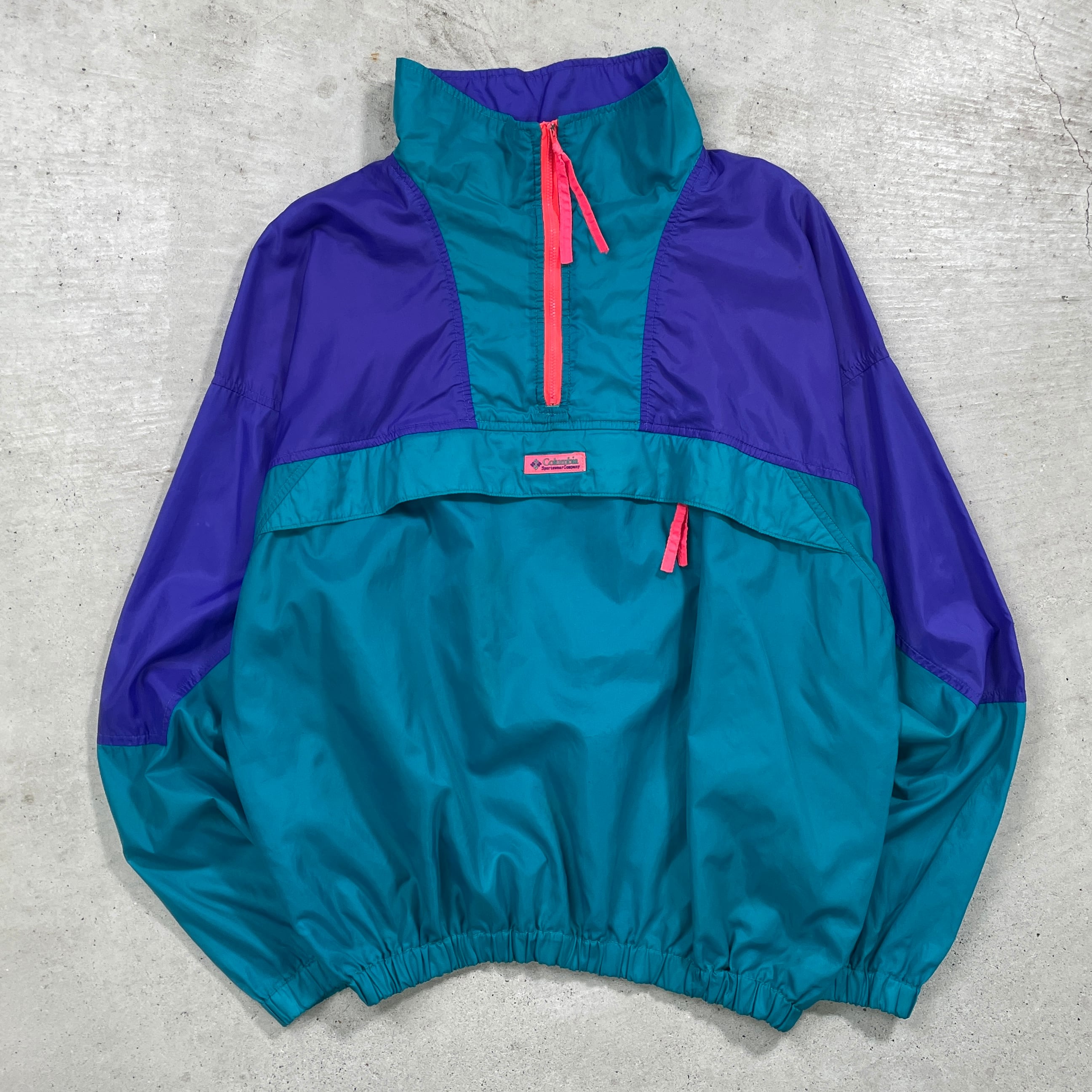 90年代 Columbia コロンビア ナイロンアノラックパーカー プルオーバー 