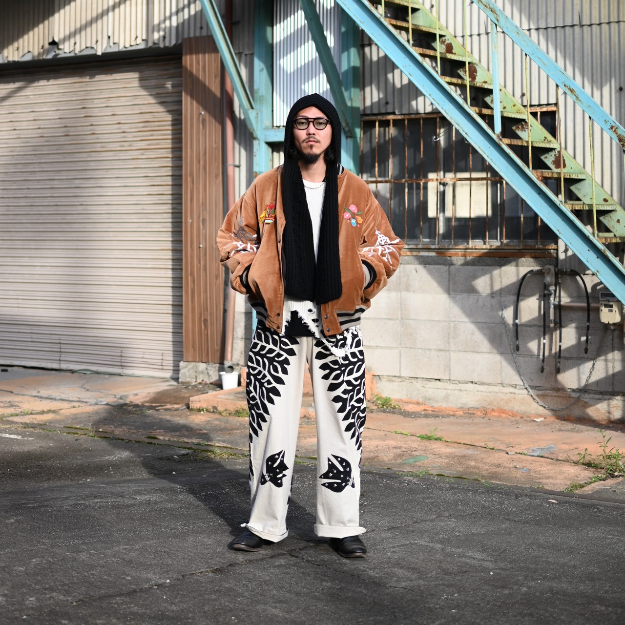 Leh /  Embroidery SKA Reversible Blousonコーディネート