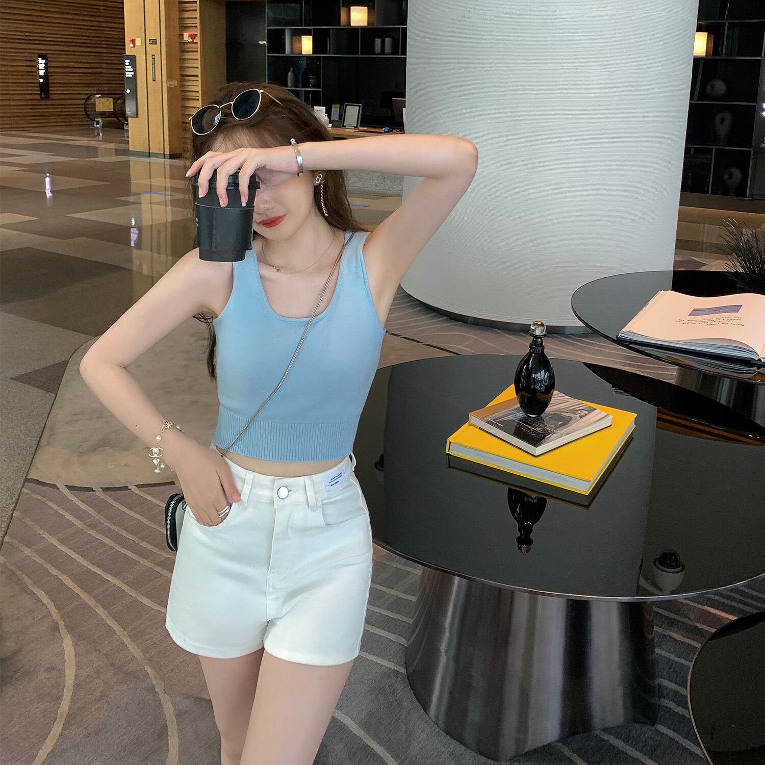 ホワイトショーツ 薄手ハイウェストウェストAラインルーズ ブルマー HUCHUJING17199404653