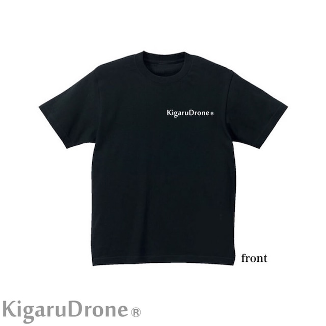 【KigaruDroneⓇ】KigaruDroneⓇオリジナル　LOGO × BACK PRINT DRY TEE　ブラック