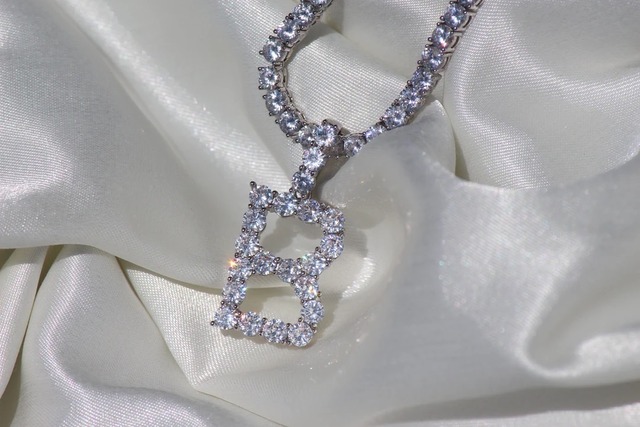 【カスタム】《CZ diamond》Custom Initial Tennit ネックレス／SIL