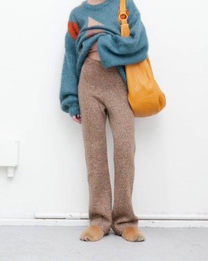1980s melange wool knit pants