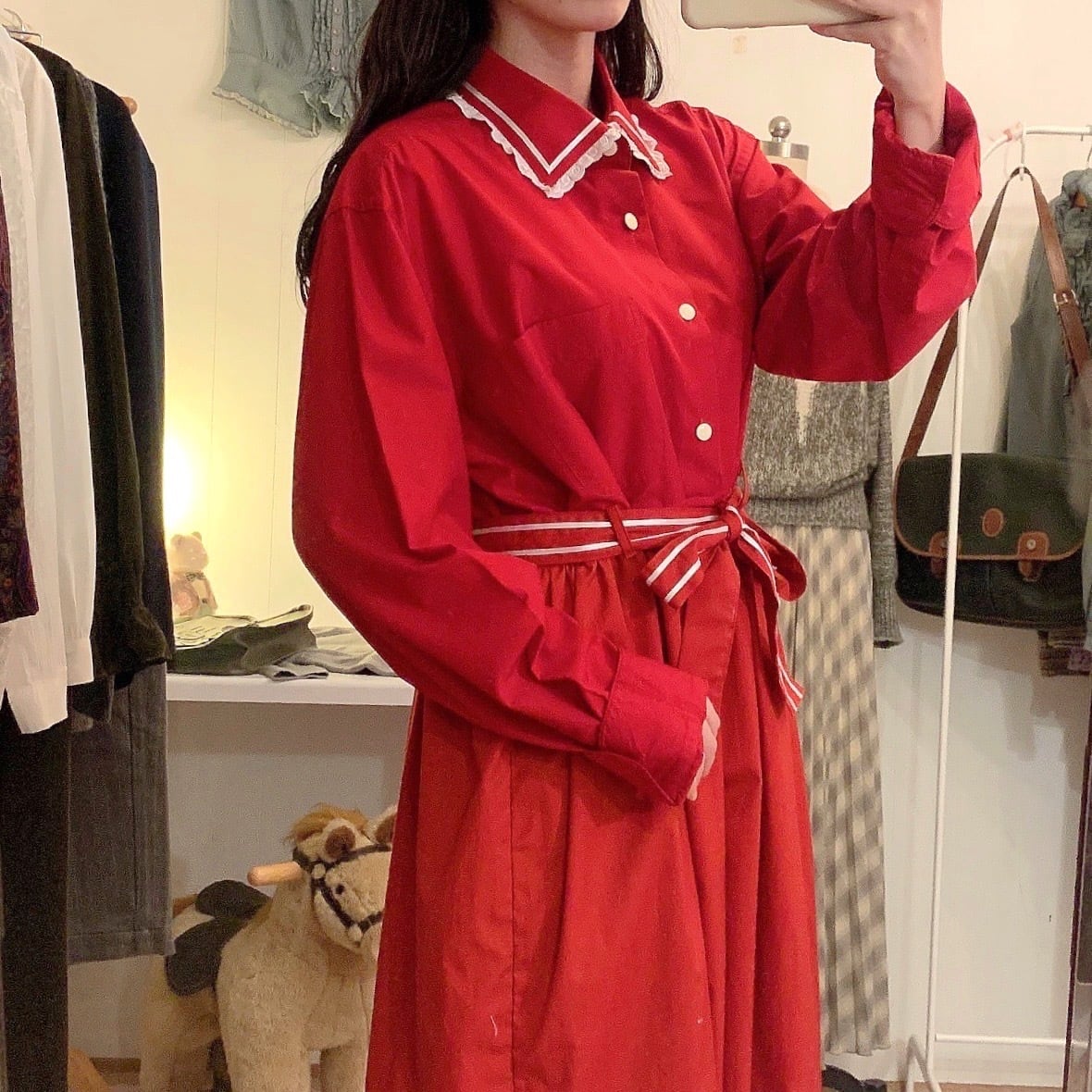 remake : strawberry line shirt one-piece