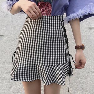 【2colors】ギンガムチェックラインアップスカート