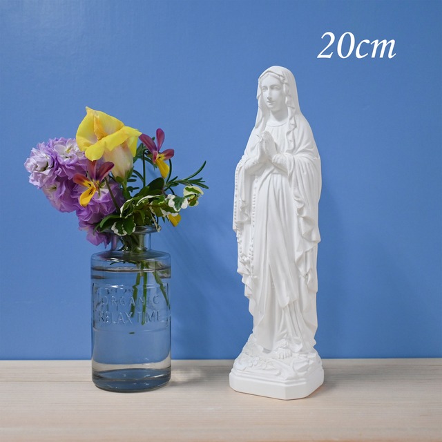 ルルドの聖母像【20cm】室内用白色仕上げ