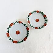 村田菜穂美作 鉄絵赤花唐草 リム5寸皿