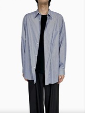【Graphpaper】Broad Stripe L/S Oversized Regular Collar Shirt