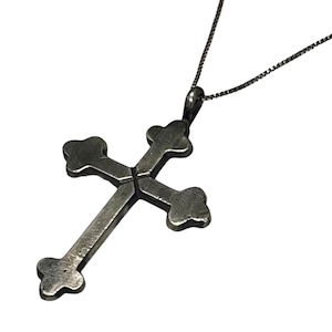 navajo silver cross pendant necklace (7.1g)
