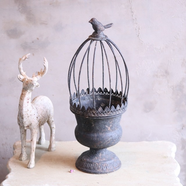 mondimanche ブリキ植木鉢　カージカップポットSDY　UF653|1~2ポット植え込みのシャビーシックな鉢　お玄関がオシャレに変わります