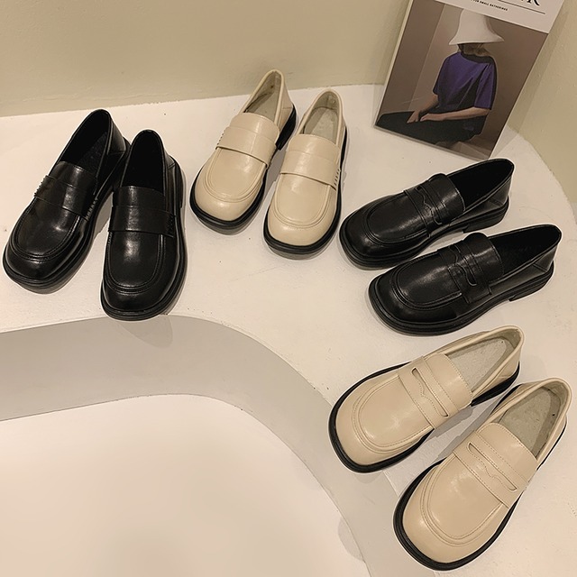 レザーウィンターブラック 靴 シューズ 冬物 ラウンドトー フェイクシューズ96761278681