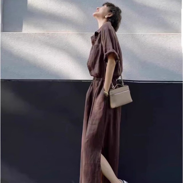 【ワンピース】ワンピース レディース 夏 おしゃれ きれいめ 可愛い 春 夏 秋 20代 30代 40代 50代 大人 可愛い カジュアル ブラック 黒 ネイビー 青 ダークブラウン 茶色 S M L XL