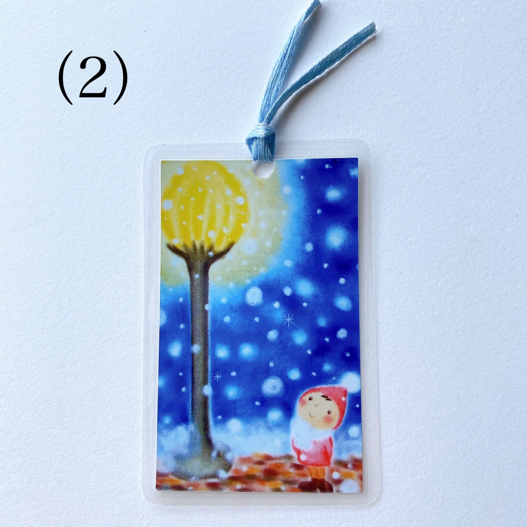 しおり ブックマーカークリスマス柄 ベッツィスター(ブルー)