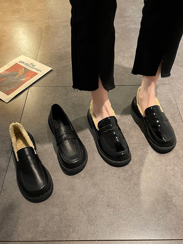 オータムウィンターシングルスタンダードレザーベルベット 靴 シューズ コットン レトロ 秋物 冬物 部族の婦人靴70490212671