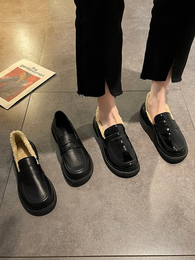 オータムウィンターシングルスタンダードレザーベルベット 靴 シューズ コットン レトロ 秋物 冬物 部族の婦人靴70490212671