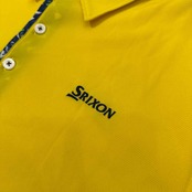 SRIXON スリクソン 柄切り替え ドライ 半袖 ポロシャツ サイズ LL /メンズ/ゴルフ/イエロー