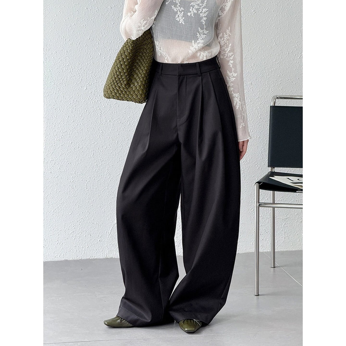 ハイウエスト タックワイドパンツ 3color RA3605