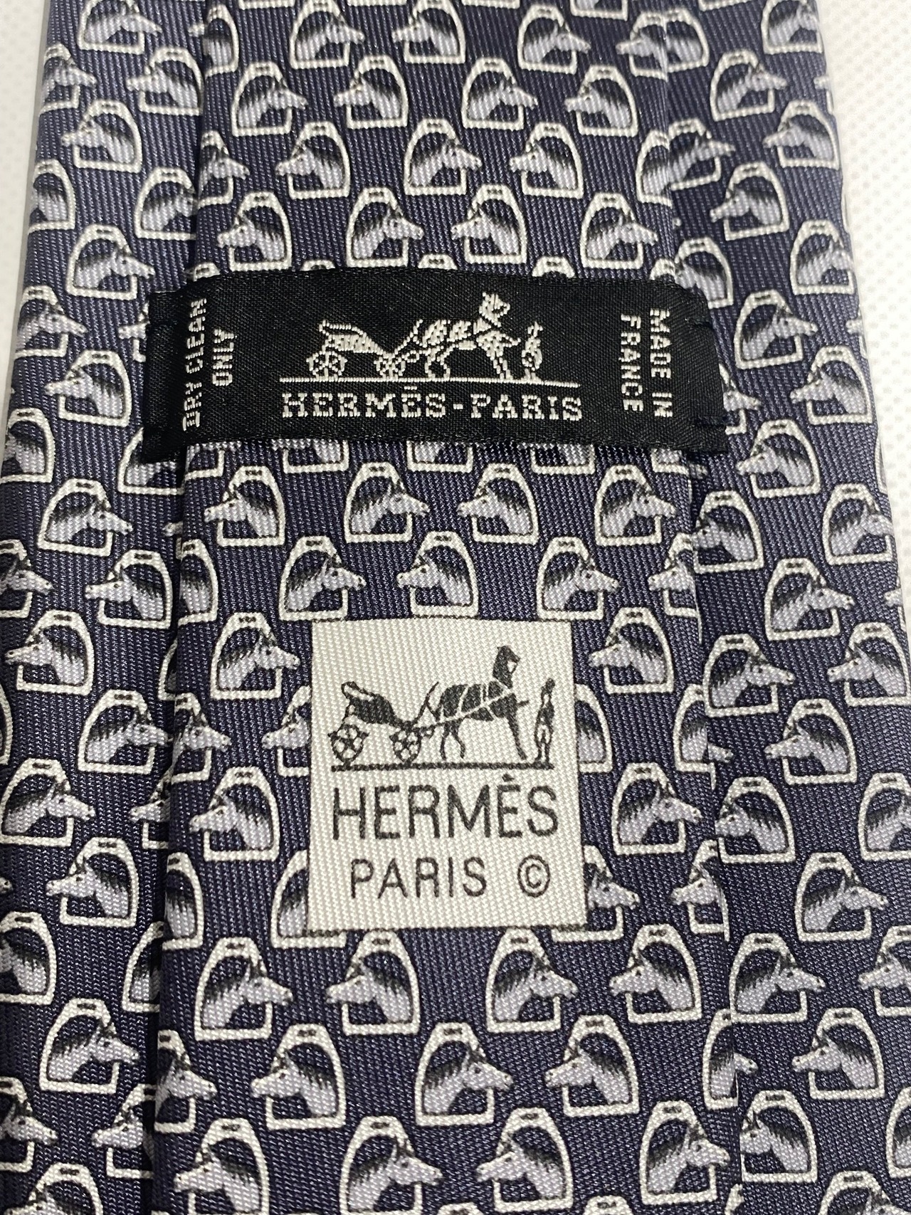 HERMES エルメス ネクタイ シルクタイ 8㎝ H606091T24《 HORSE TALK 》