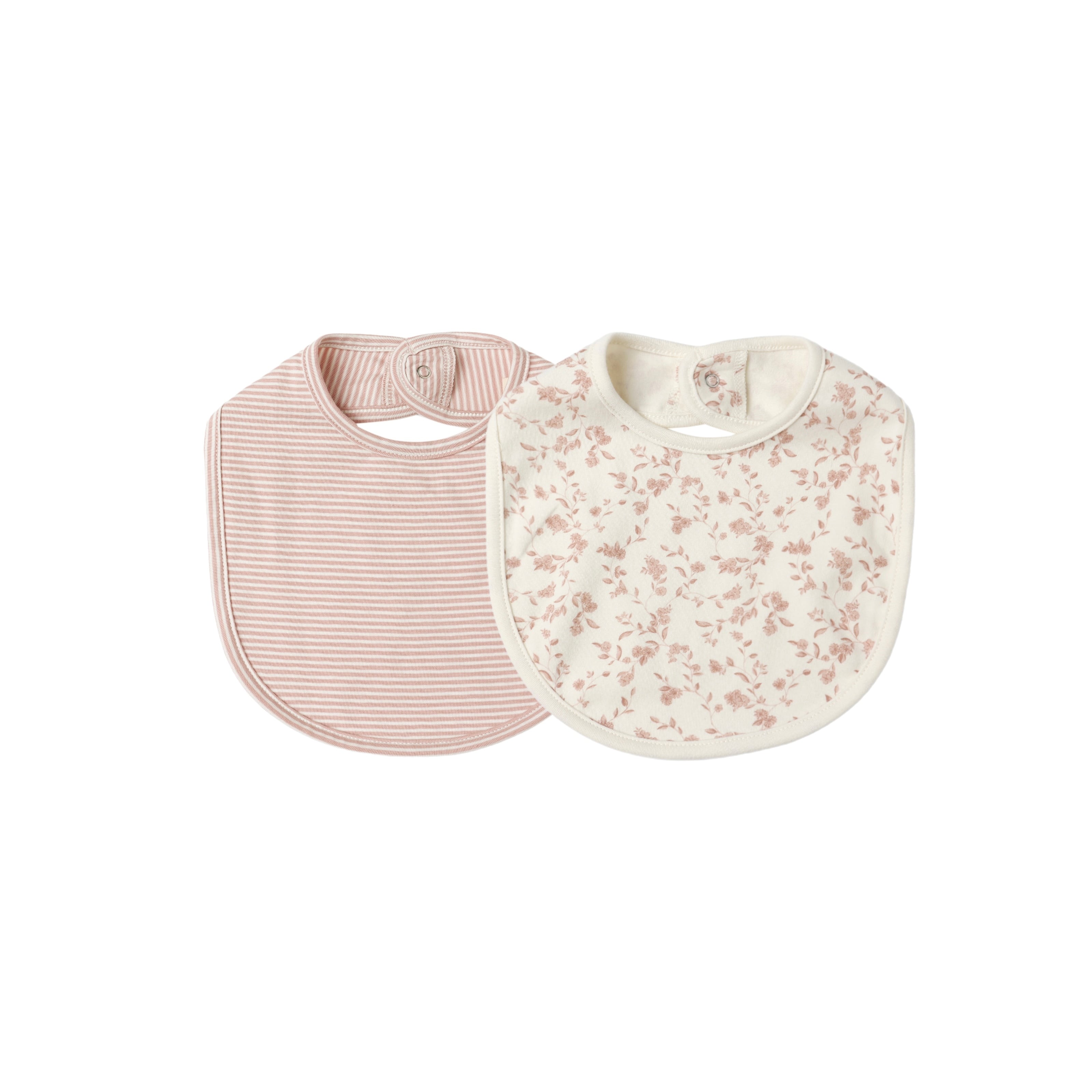 Quincy Mae(クインシーメイ) / 25aw JERSEY SNAP BIB / FRENCH GARDEN - ROSE MICRO STRIPE