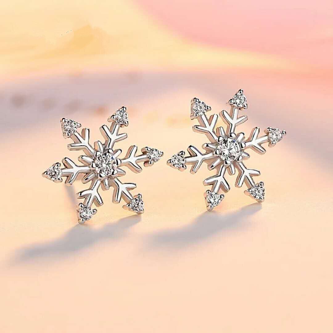 レトロなスタイルの雪の結晶翡翠のイヤリング | DELGAN.COM