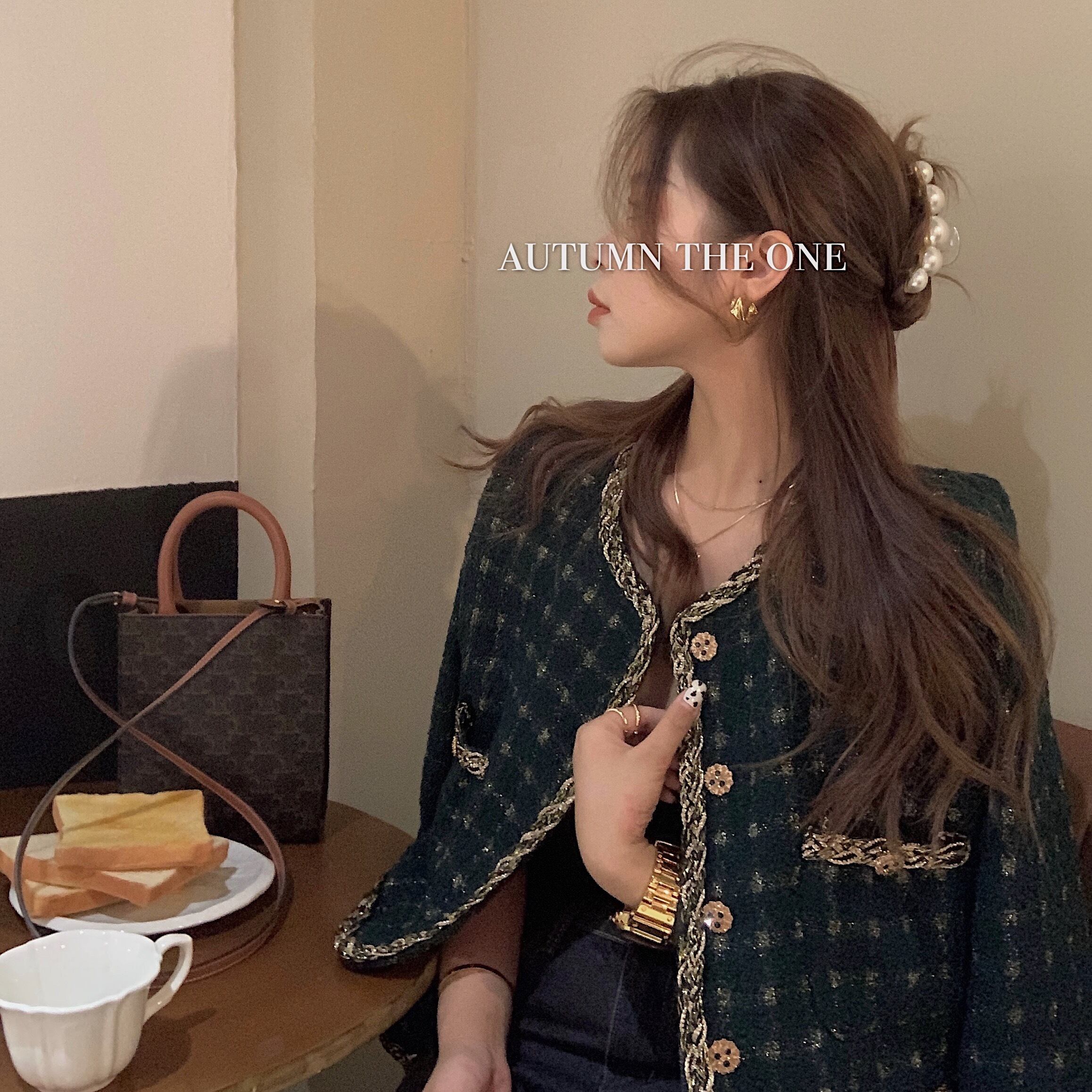 2020年秋新作ショートジャケットレディース長袖カーディガンネットレッドインスーパーファッションオールマッチライトマチュアトップ ドラファッションホール20297446949