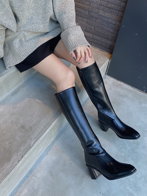 square heel long boots