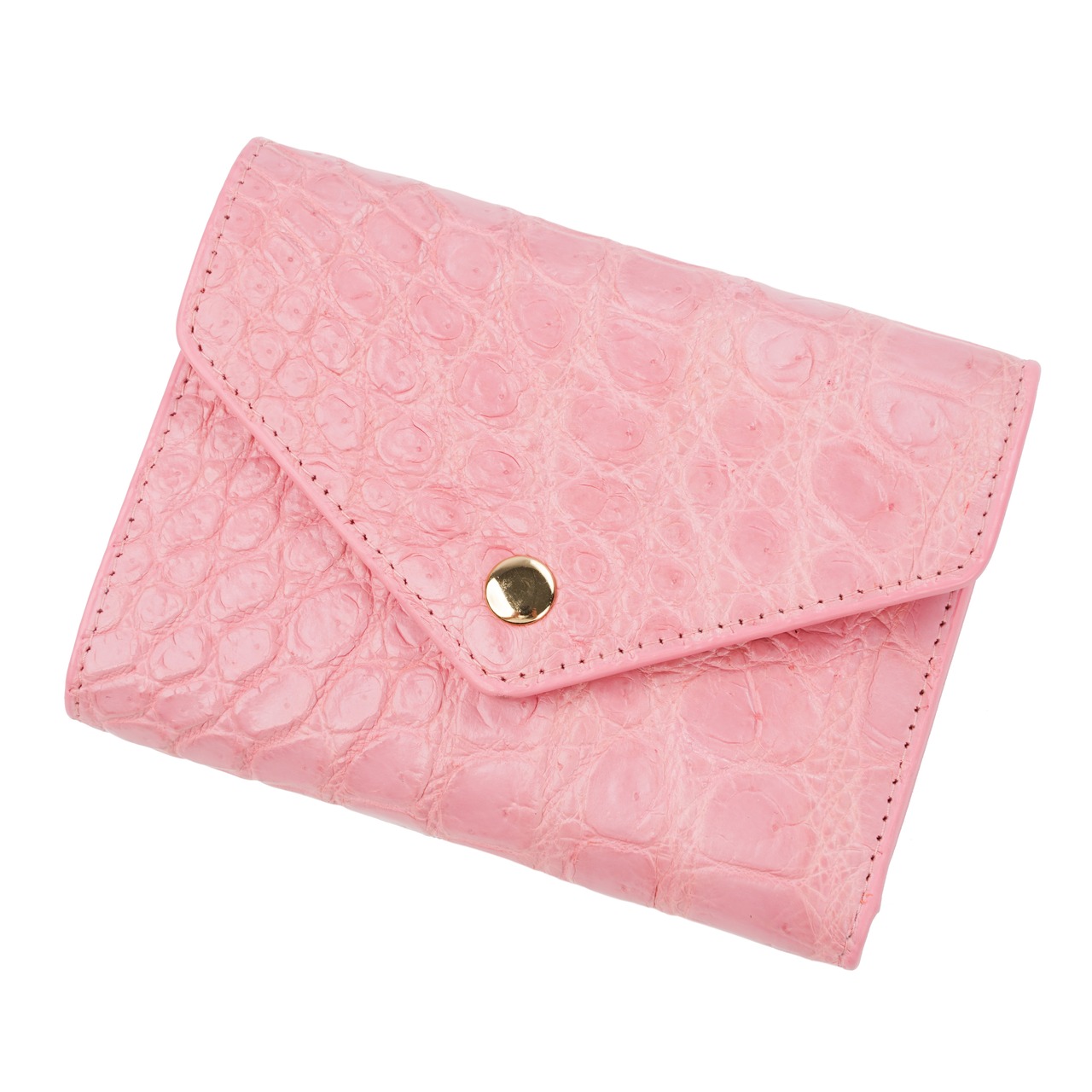 クロコダイル レター型 ミニ財布　ピンク