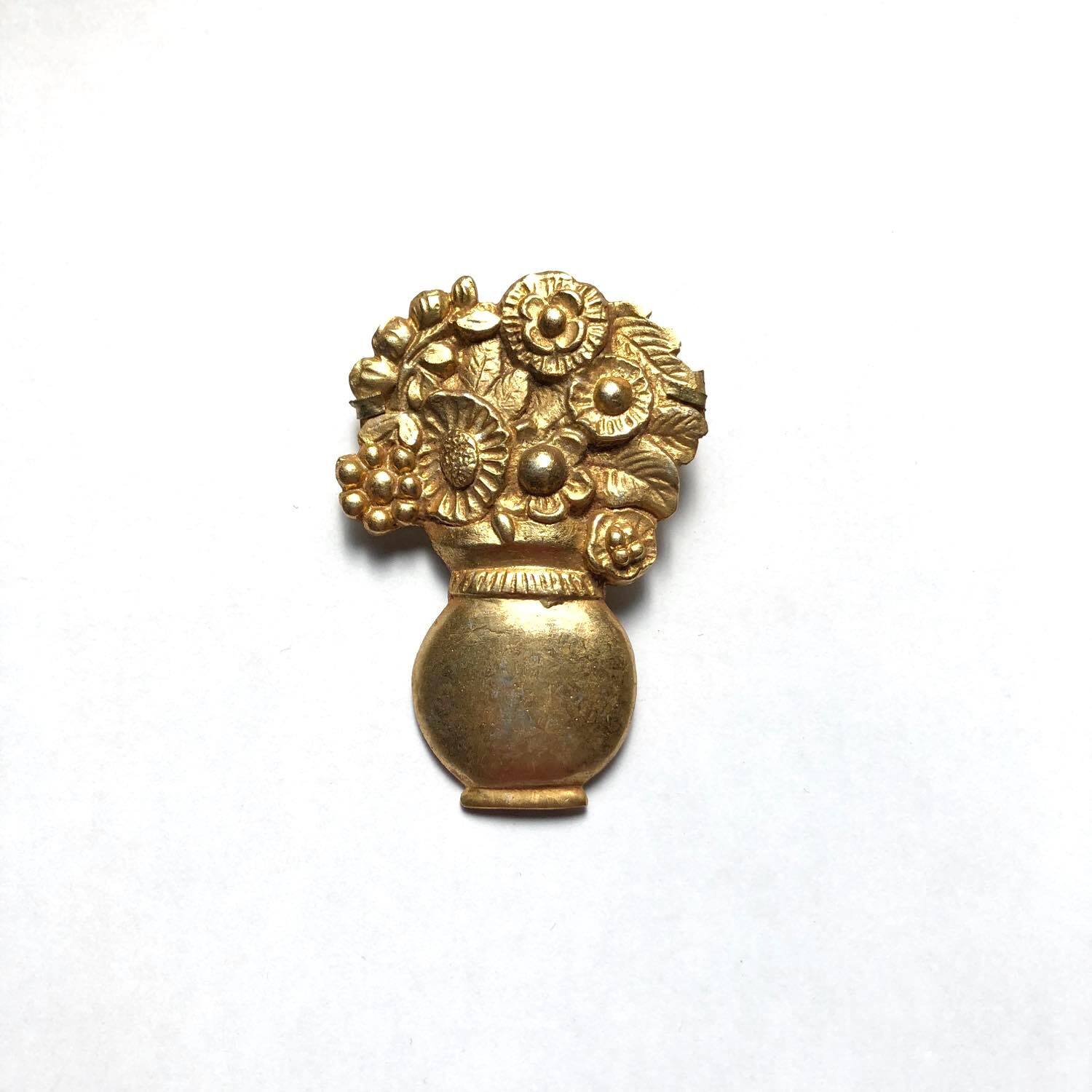 花瓶のヴィンテージブローチ | Dua-アクセサリーパーツショップ