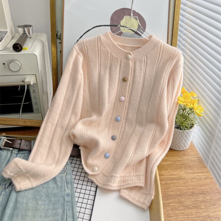 【outer】クルーネックニットカーデ M28957