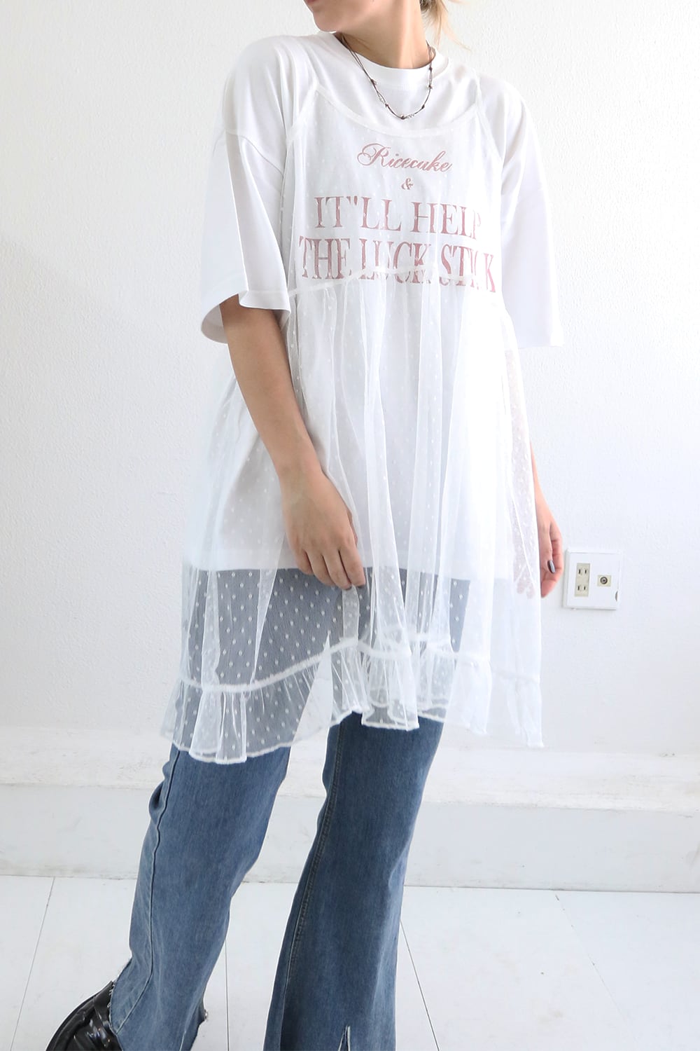 ドットメッシュキャミ / Dot mesh camisole(W26S2018H)