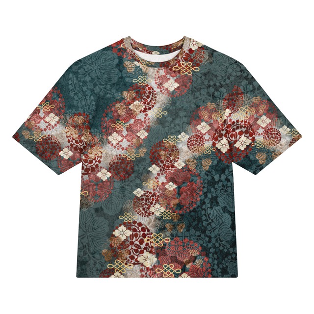 和紋様装飾　深緑　和柄ユニセックス 150G Breeze Tシャツ